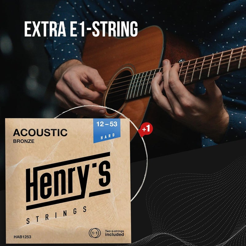 Henry's Strings 20+5 Sets Acoustic Guitar Strings PowerTone - Deep & Rich Sound - Extra E1-Strings For Free - 25 Bulk Acoustic Guitar 6 Strings Set 12-53 Multipack Cuerdas Guitarra Acustica - Image 5
